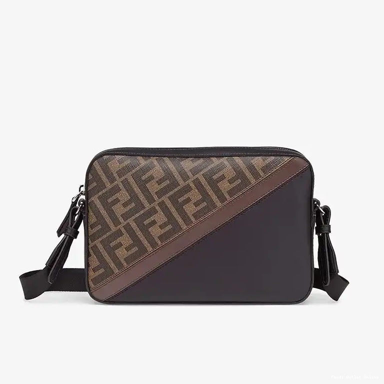 Cheap Fabric Brown Motif Camera In Compact Case FF Coffee Fendi 0613